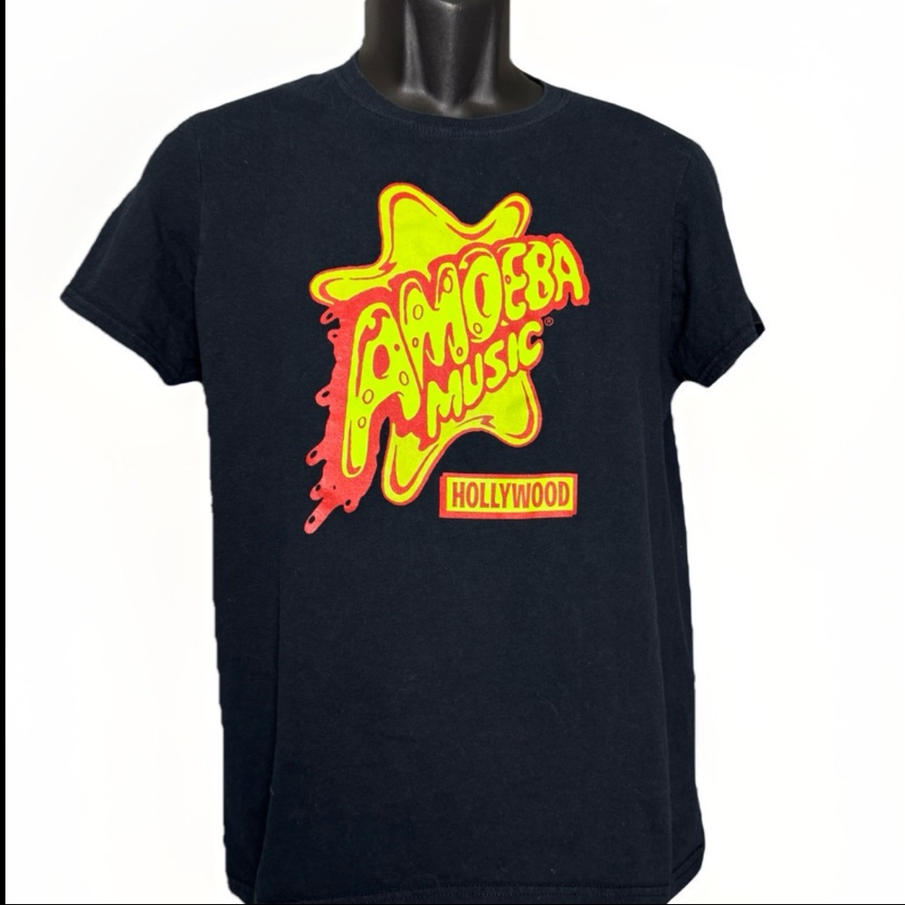 Amoeba Hollywood Legendary Record Store Original Logo T-Shirt Black Size Small